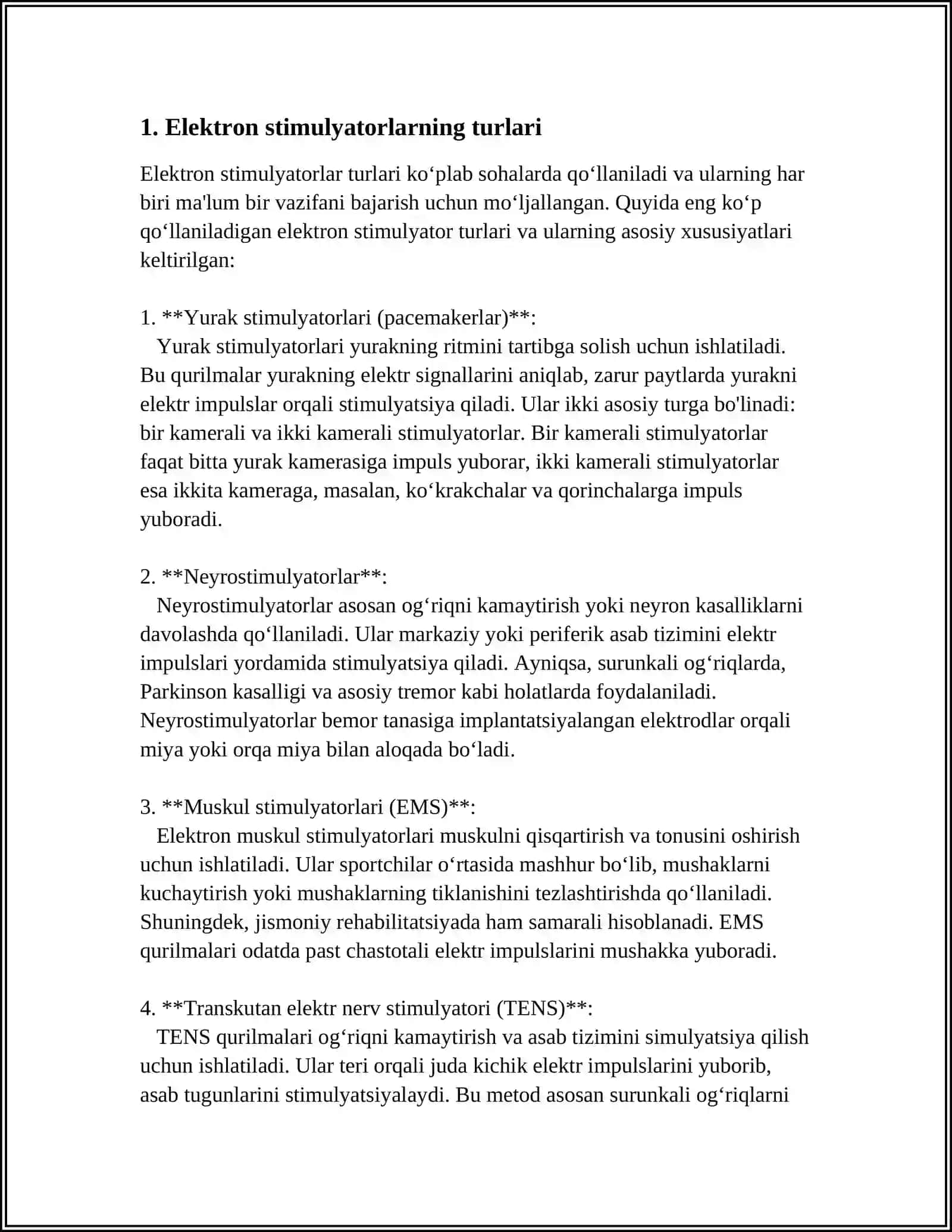 ELEKTRON STIMULATORLAR. PAST CHASTOTALI FIZIOTERAPEVTIK ELEKTRON APPARATLAR 3