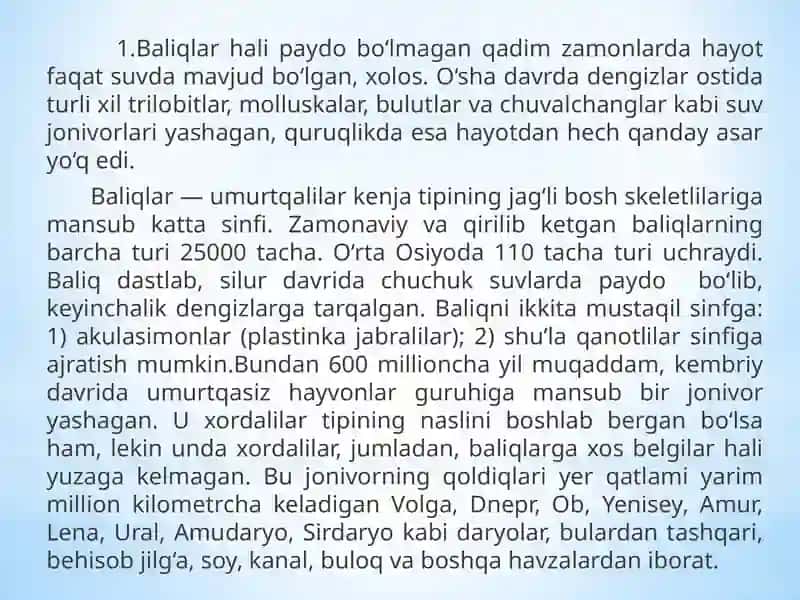 O’rta Osiyo suv havzalarida ucgraydigan baliq turlari va ularning ekologik guruhlari 3