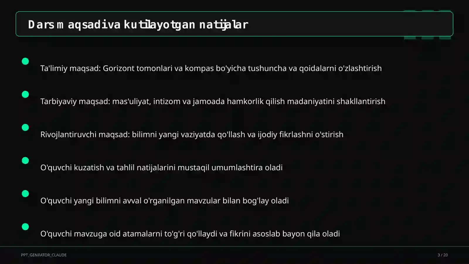 Gorizont tomonlari va kompas (3-sinf) 3