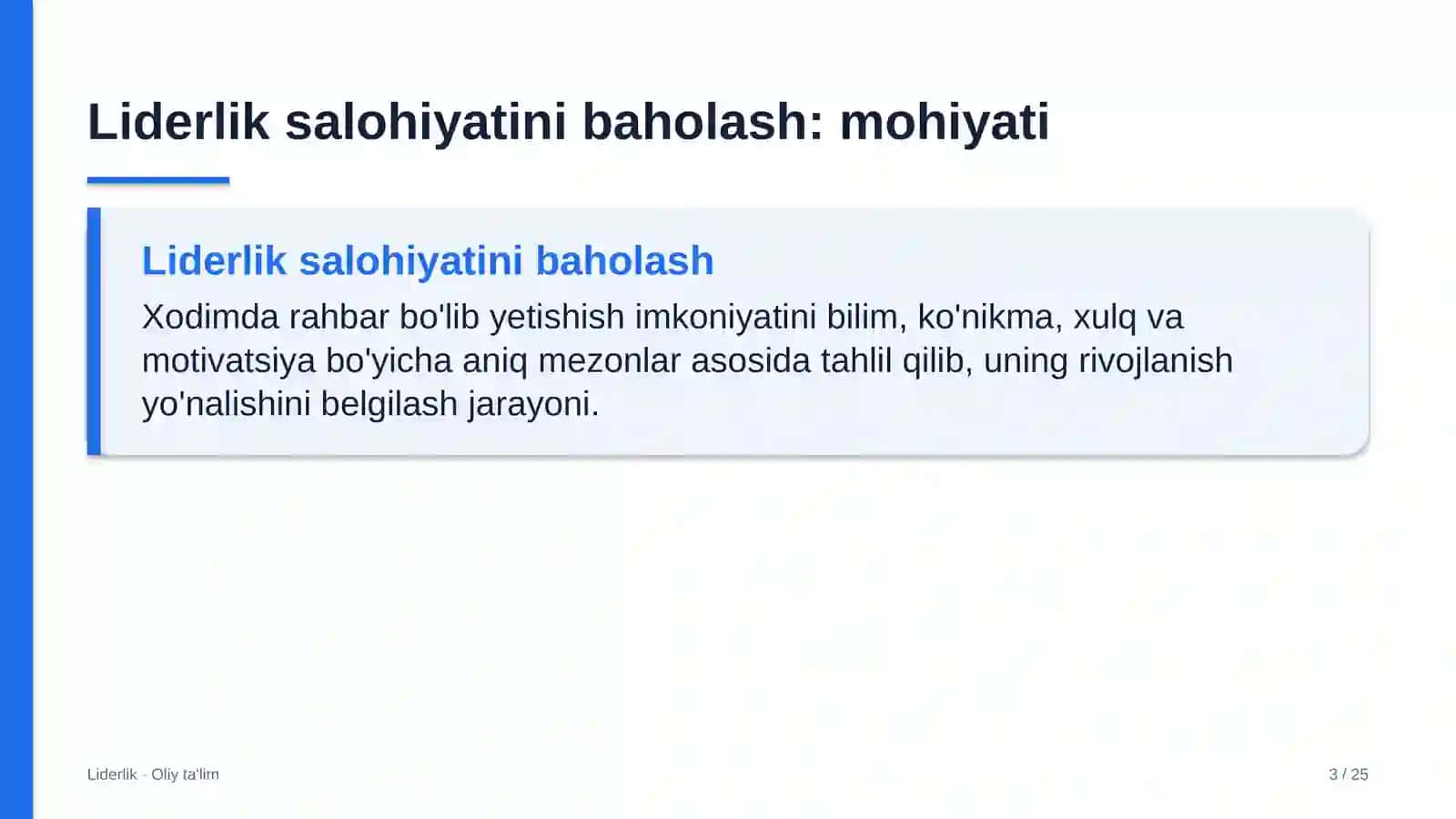 tabiat yodgorliklarida liderlik salohiyatini baholash 3150 3