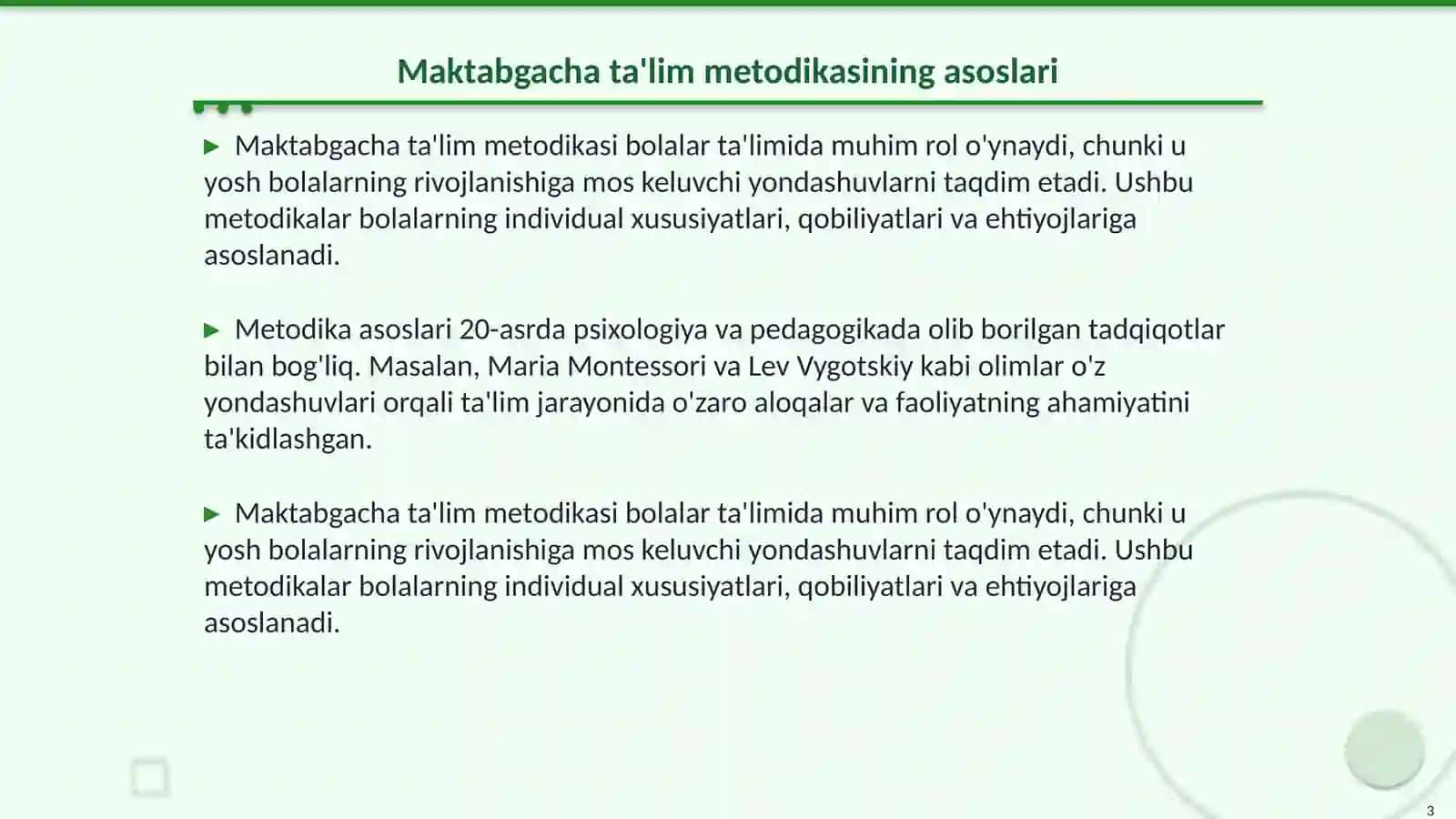 Maktabgacha talim xususiy metodikasi fani 3