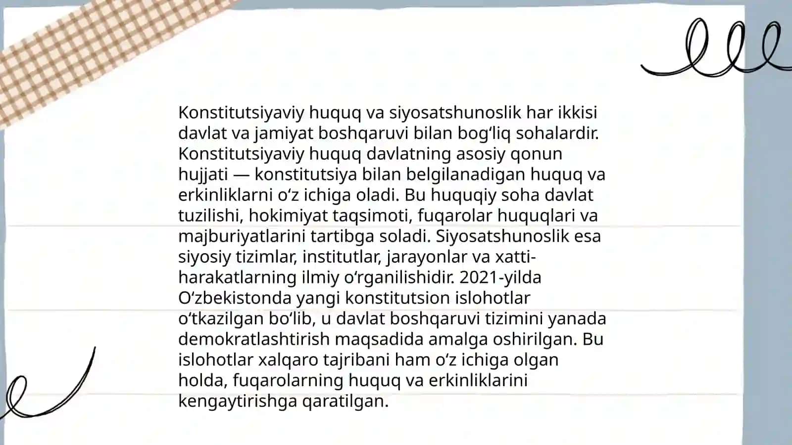 Kanstitutsiyaviy Huquq Fanining Ijtimoiy Fanlar bilan O'zaro Boģliqligi 3