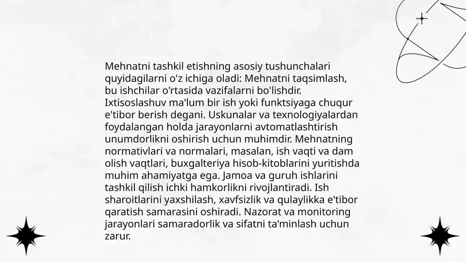 Mehnatni tashkil etish shakllari 3