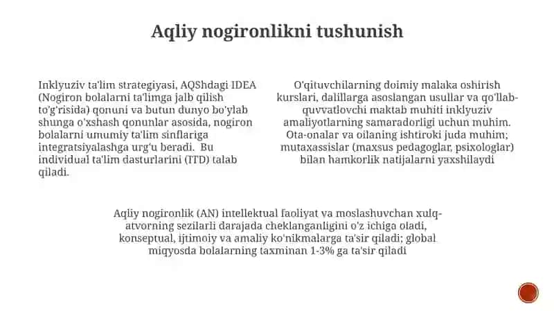 Turli darajadagi intellektual yetishmovchiligi bõlgan bolalar uchun inkulyuziv talim srategiyalari 3