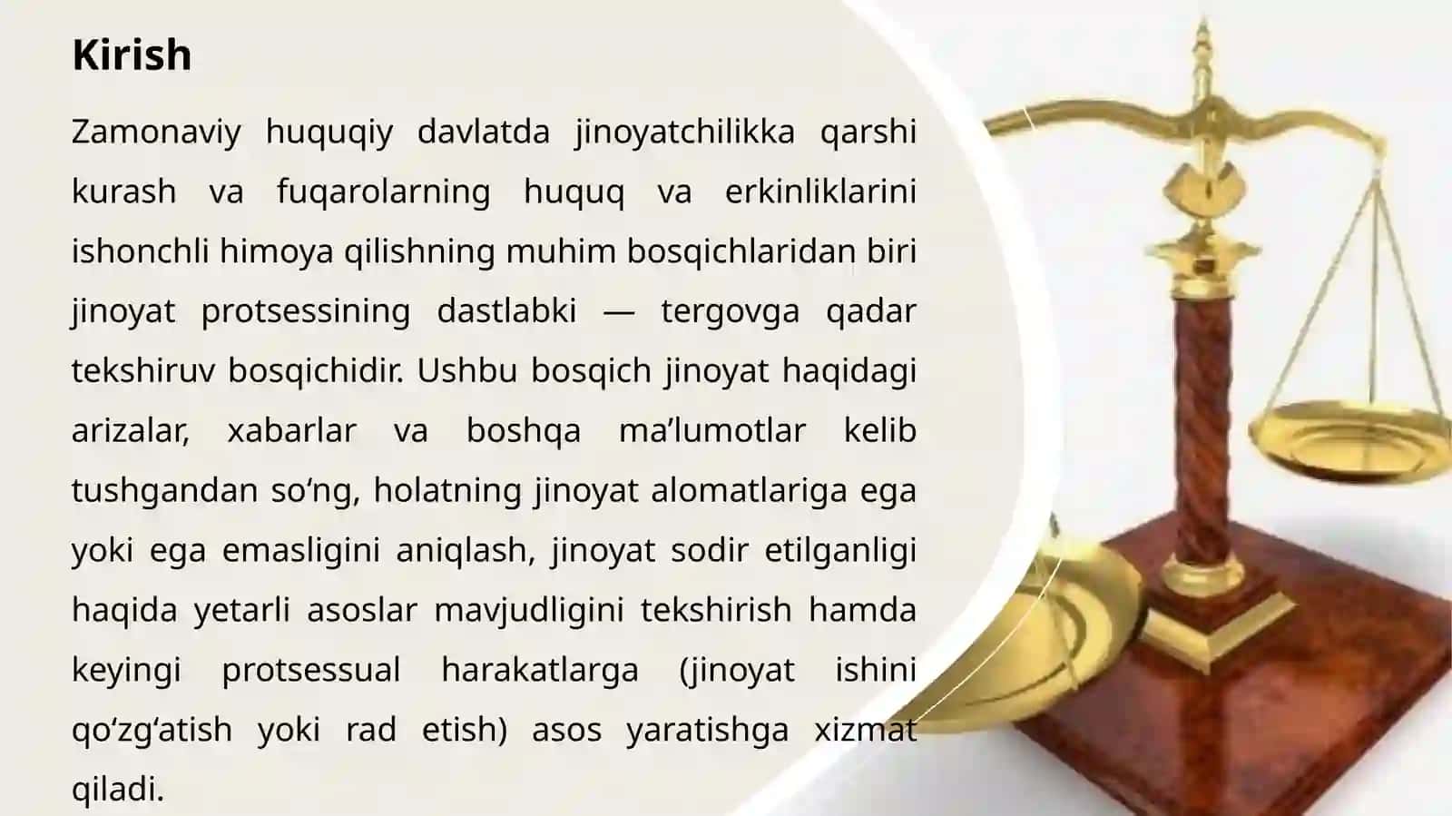 Tergovga qadar tekshiruv organlari tushunchasi va turlari. 3