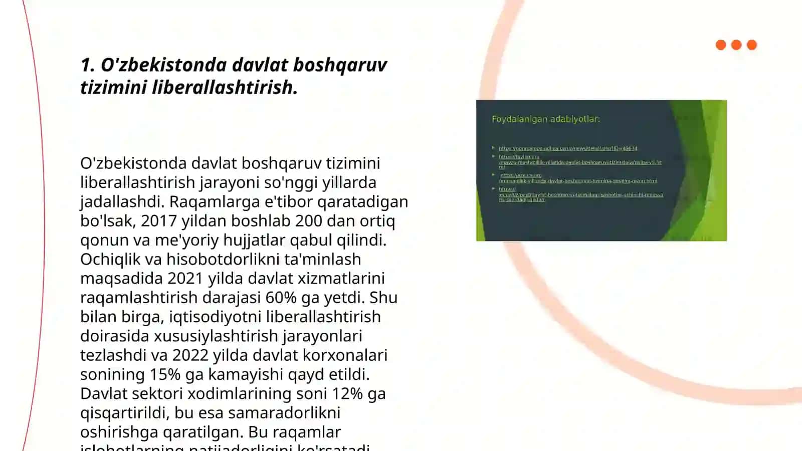 O'zbekistonda demokratik, fuqarolik jamiyati asoslarining shakllanishi amalga oshirilgan siyosiy islohotlar 3