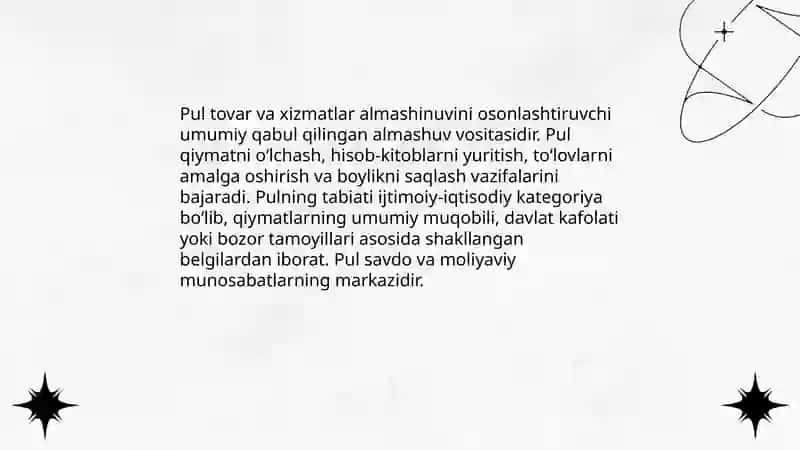 Pulning kelib chiqishi, mohiyati va vazifalari 3