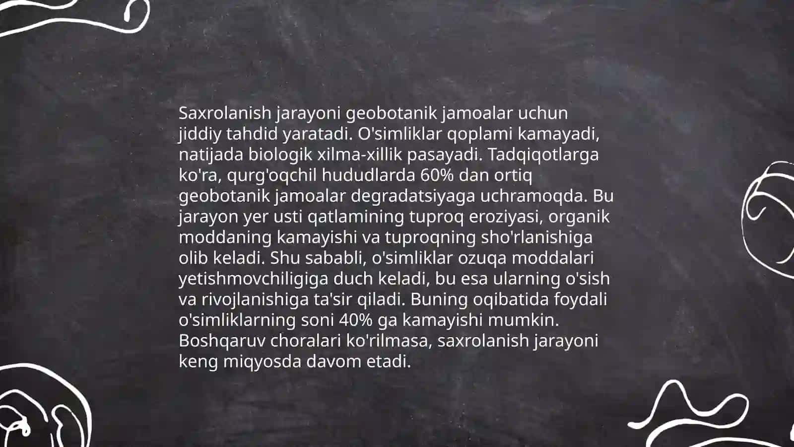 Saxrolanish Òzbekiston òsimliklar jamoasiga ta'siri 3