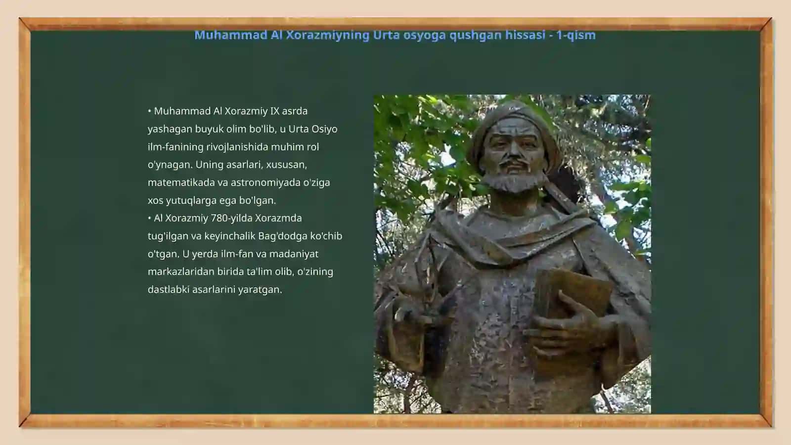 Muhammad Al Xorazmiyning Urta osyoga qushgan hissasi 3