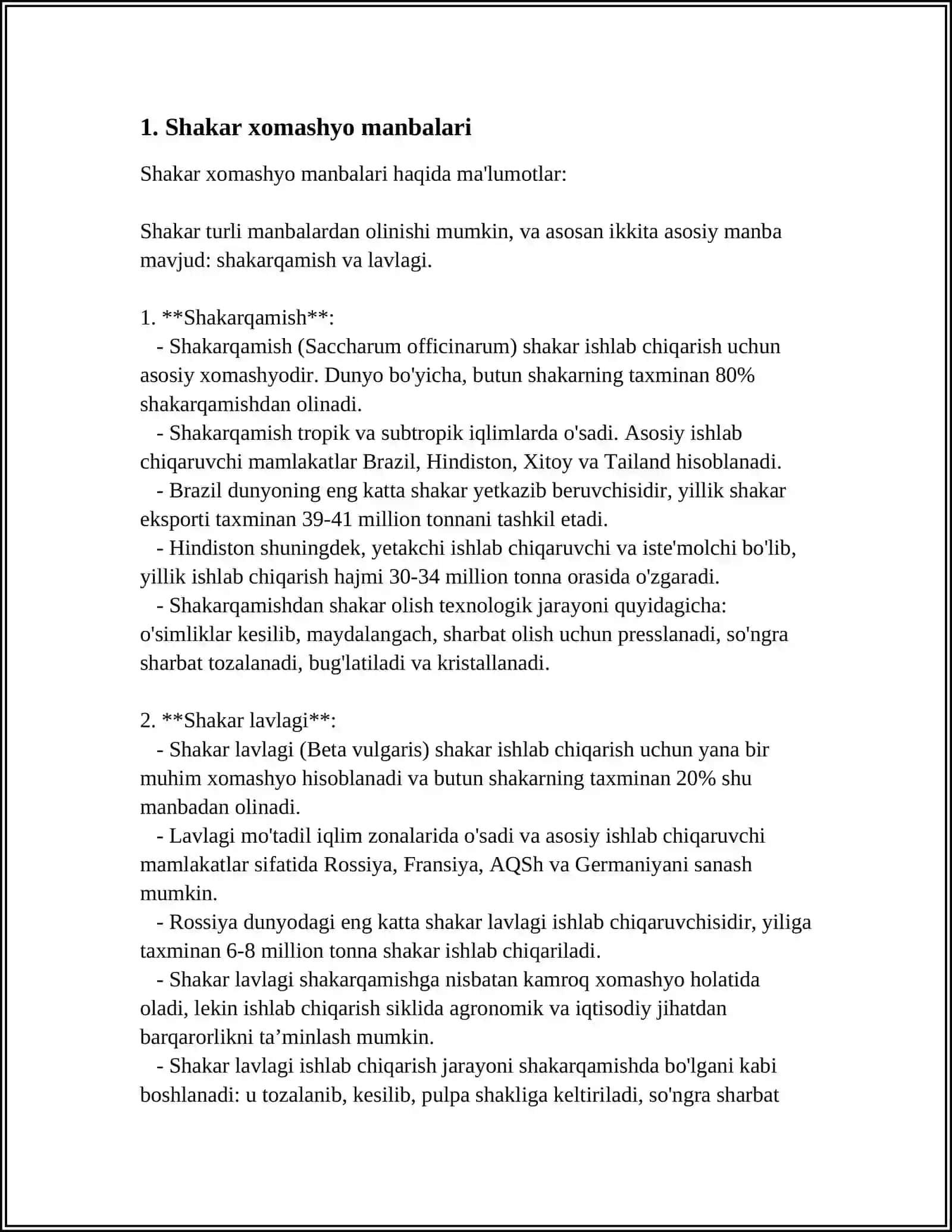 SHAKAR ISHLAB CHIQARISH TEXNOLOGIYASI 3