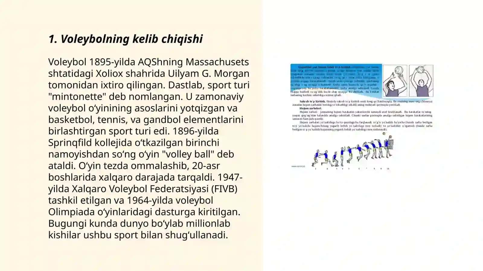 Voleybol oʻyini vujudga kelishi va uning qoidalari 3