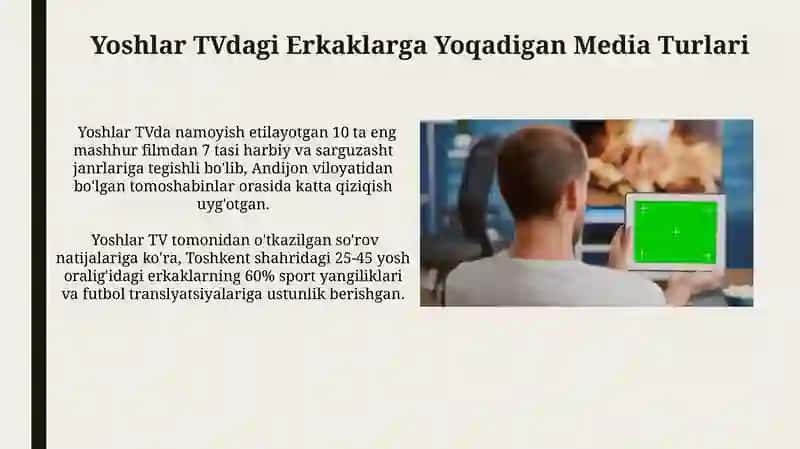 Yoshlar TVdagi Erkaklarga Yoqadigan Media Turlari 3
