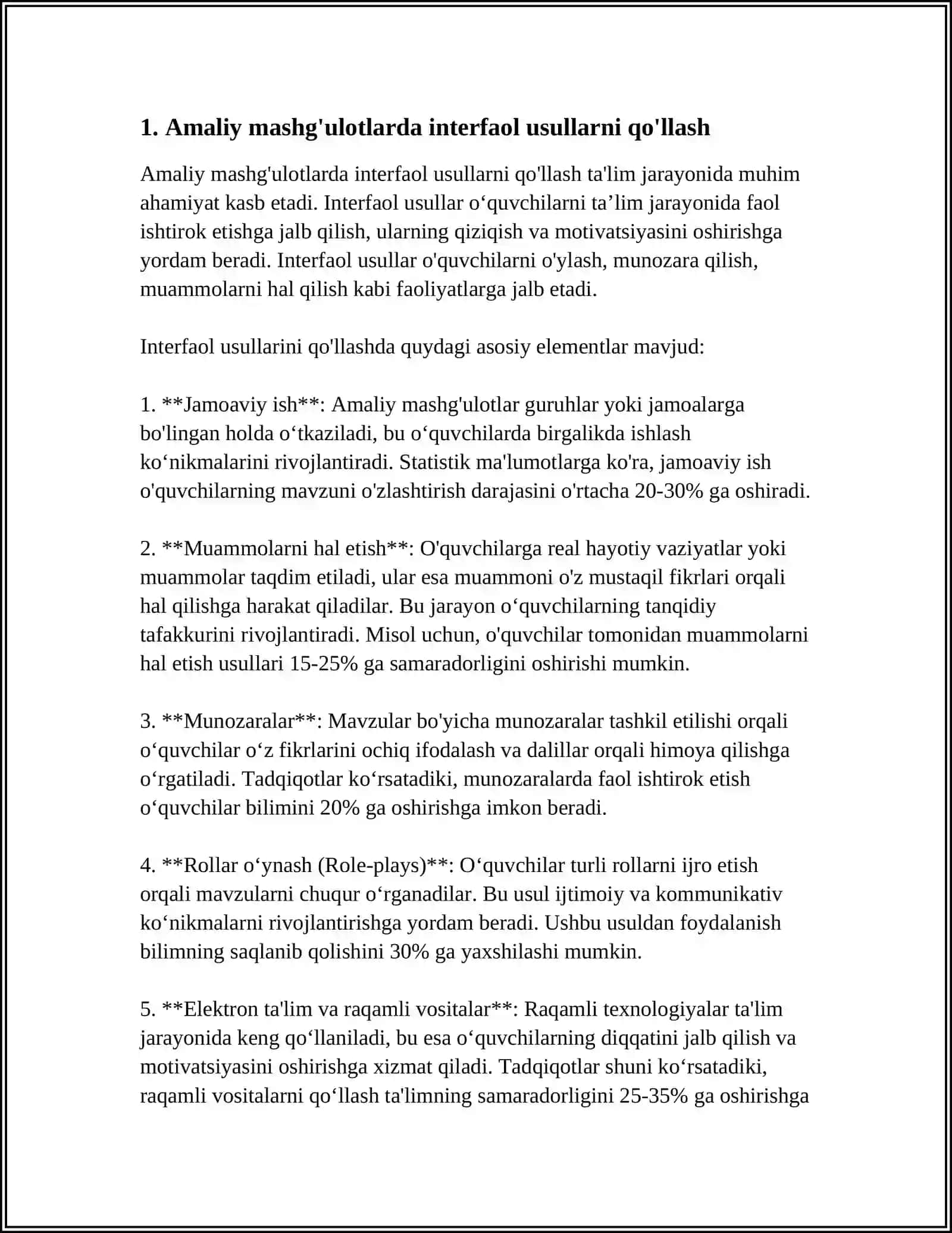 AMALIY VA LABARATORIYA MASHG’ULOTLARIDA PEDAGOGIK TEXNOLOGIYALARNI QO'LLASH METODIKASI 3