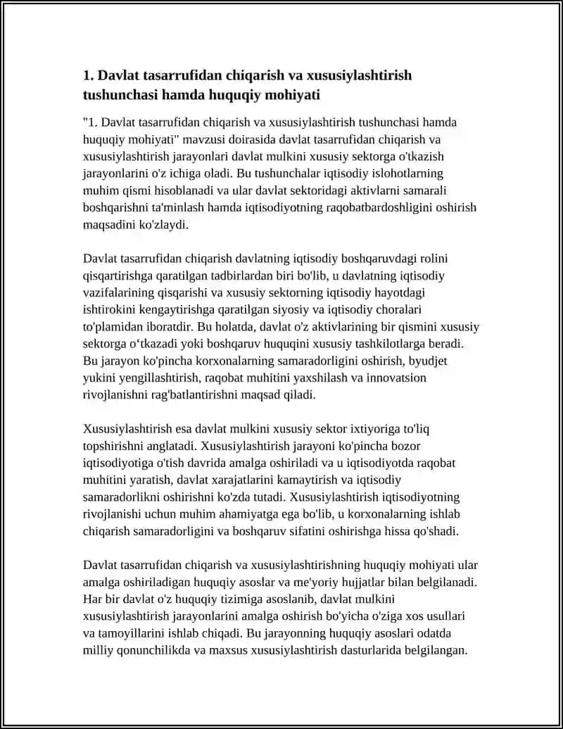 DAVLAT TASARRUFIDAN CHIQARISH VA XUSUSIYLASHTIRISHNING HUQUQIY ASOSLARI 3
