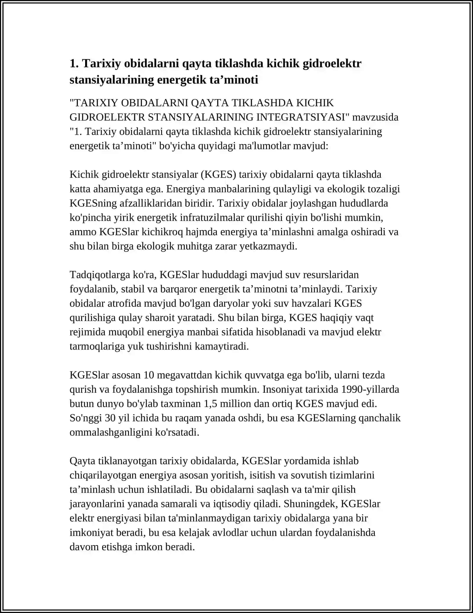 Kichik Gidroelektr Stansiyalarining Energetik Taʼminoti 3