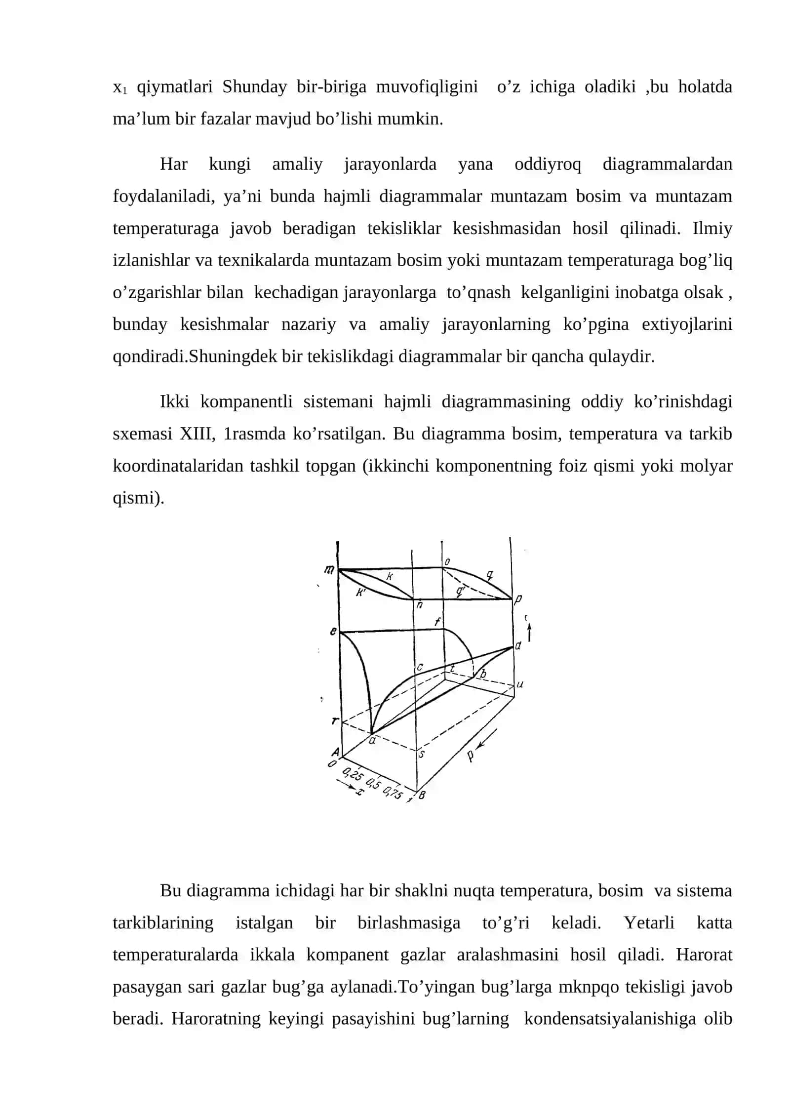 O’zgaruvchan tarkibli bir fazali ikki komponentli sistemalar 3