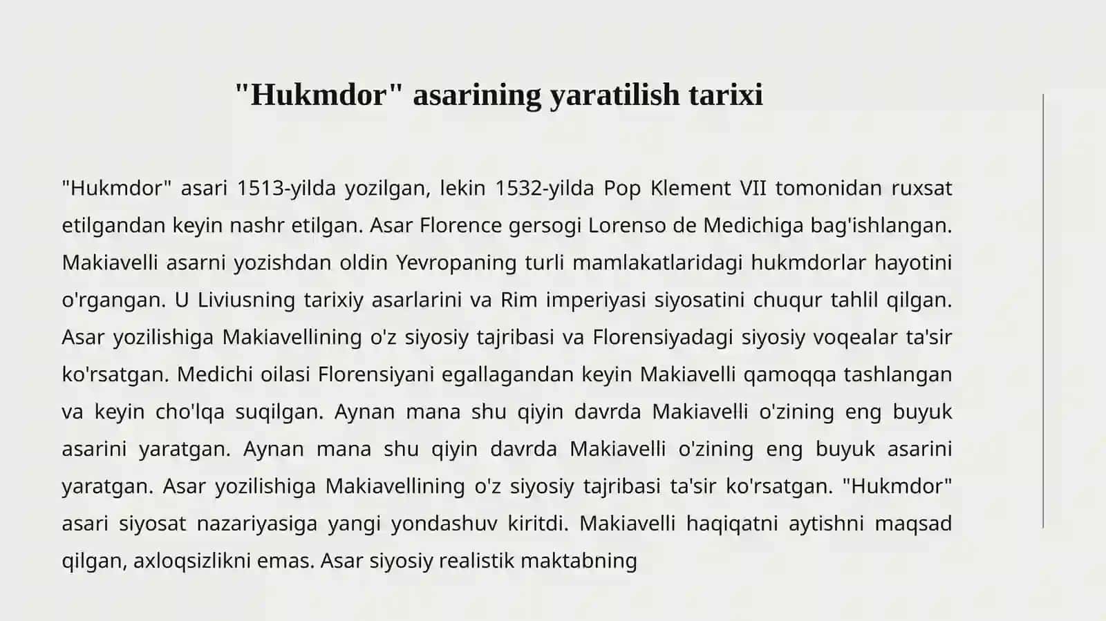 MAKIAVELLINING "HUQMDOR" ASARI 3