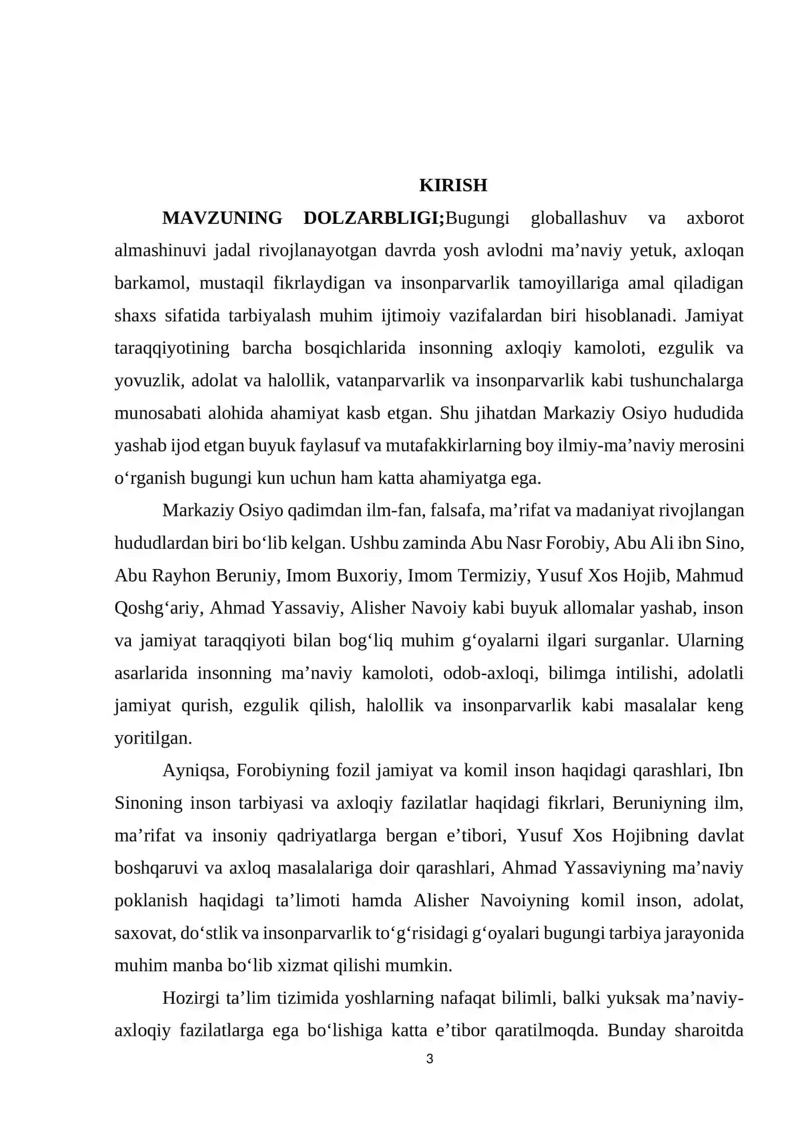 Markaziy Osiyoda yashab ijod etgan buyuk faylasuf, mutafakkirlarning axloqiy qarashlari. 3