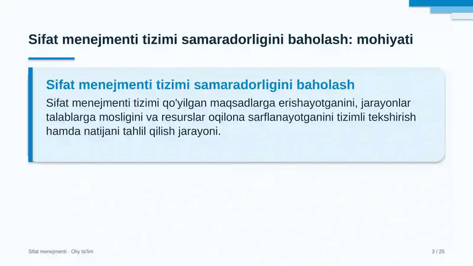 standartlashtirish va sertifikatlashtirish organlarida sifat menejmenti tizimi samaradorligini baholash 4897 3