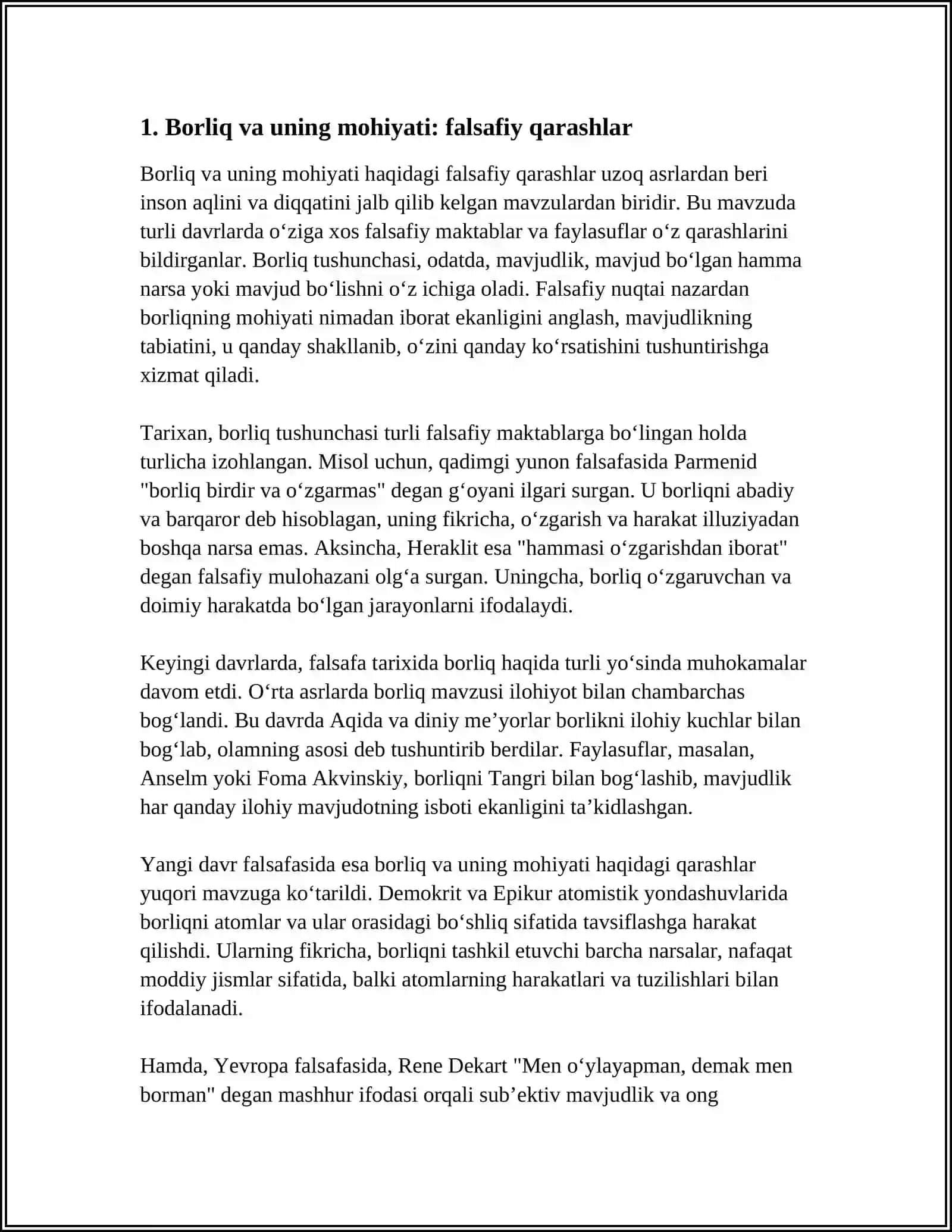FALSAFA VA TABIIY ILMIY FANLARDA BORLIQNING MOHIYATIGA OID KONSEPSIYALAR 3