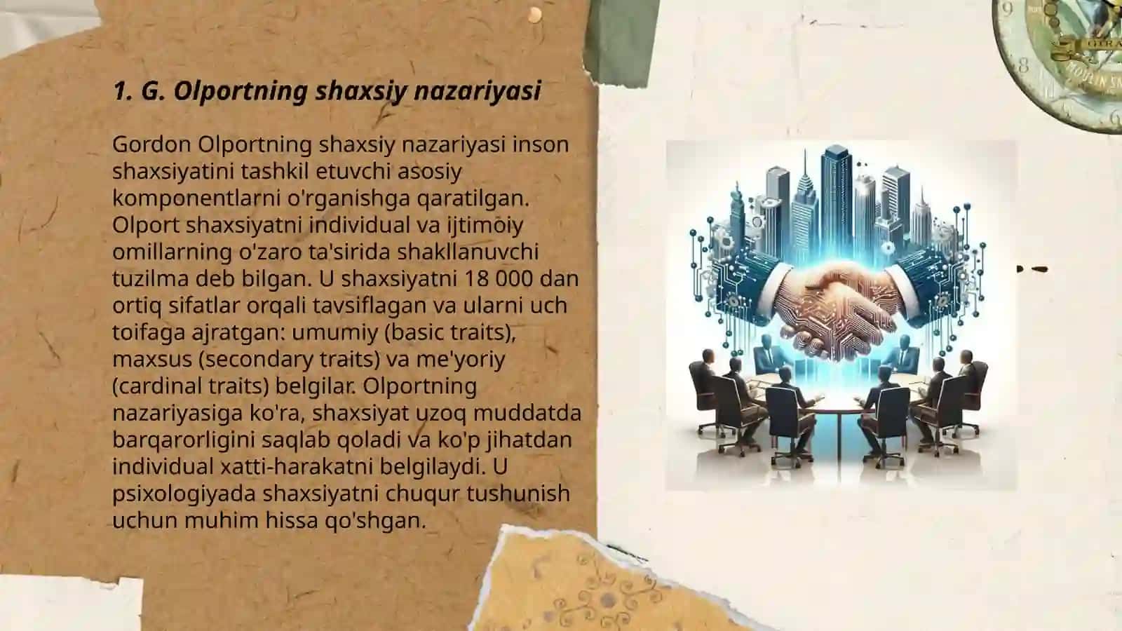 G. Olportning shaxs hususiyat nazariyasi 3
