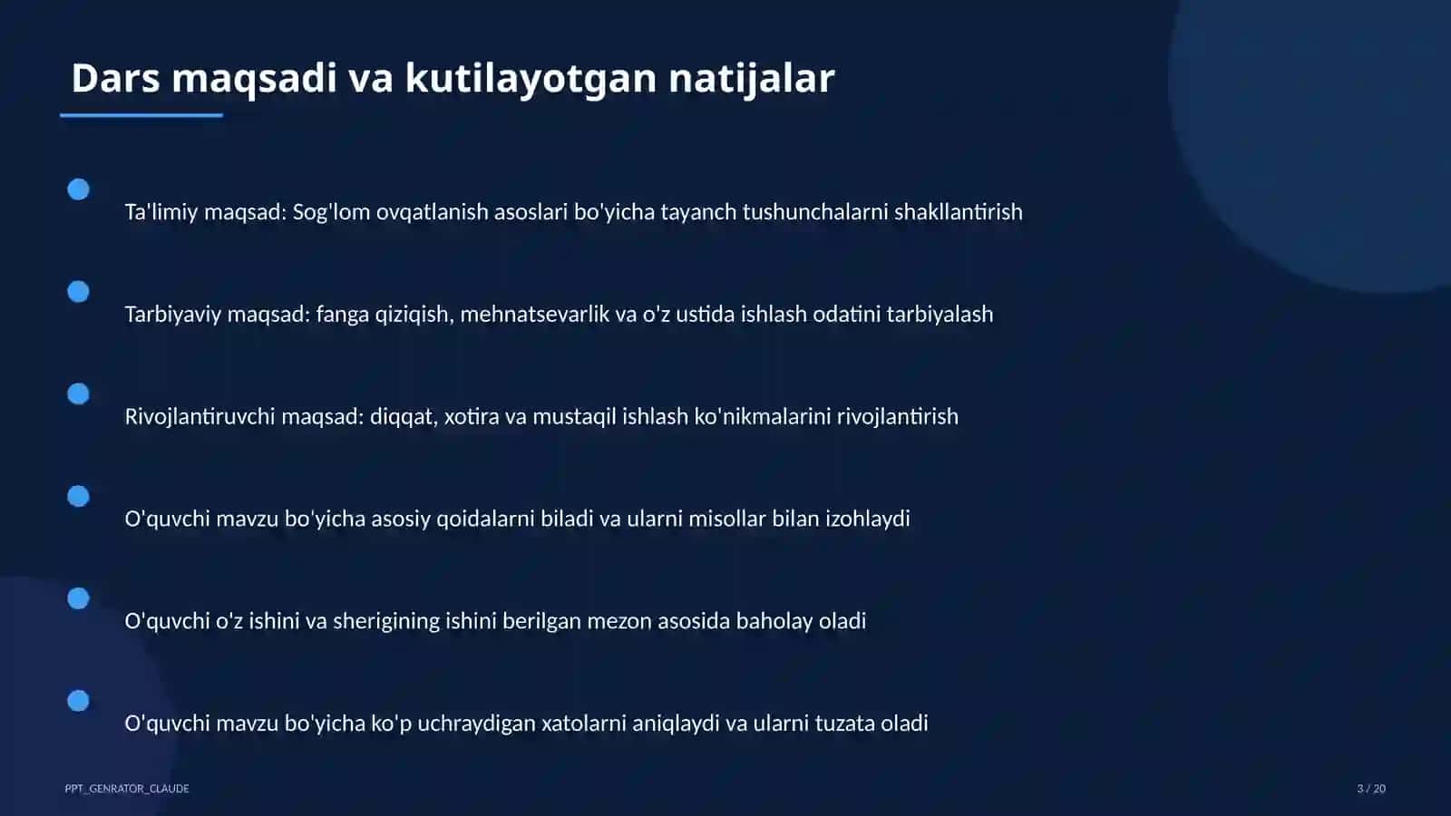 Sog'lom ovqatlanish asoslari (3-sinf) 3