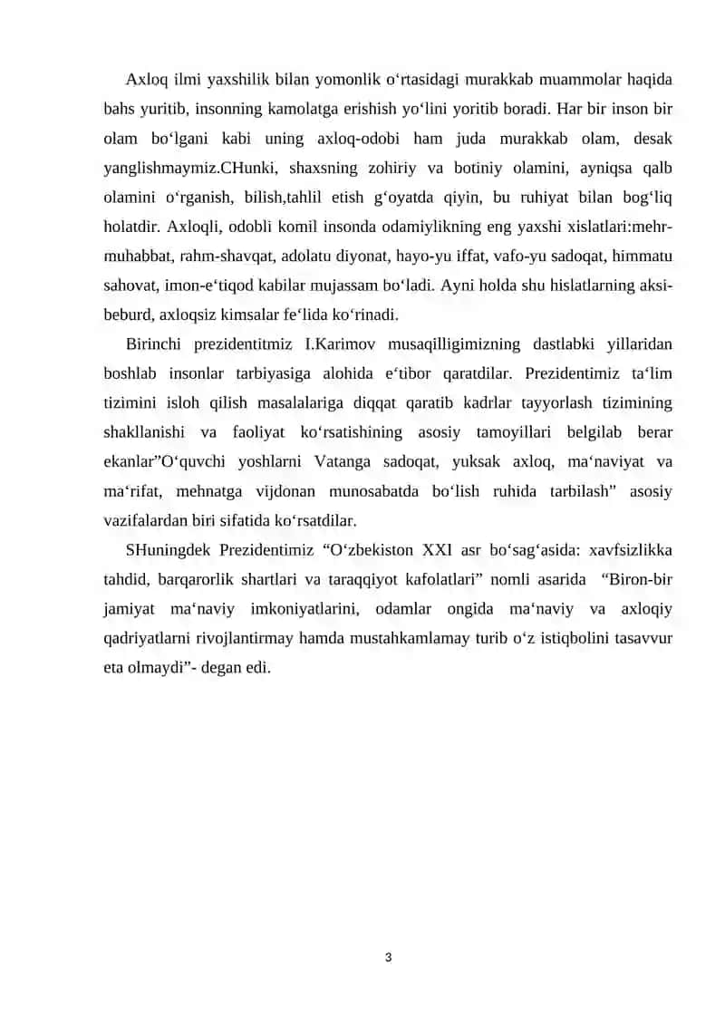 ISLOM DINIDA ODOB-AXLOQ TARBIYASI 3