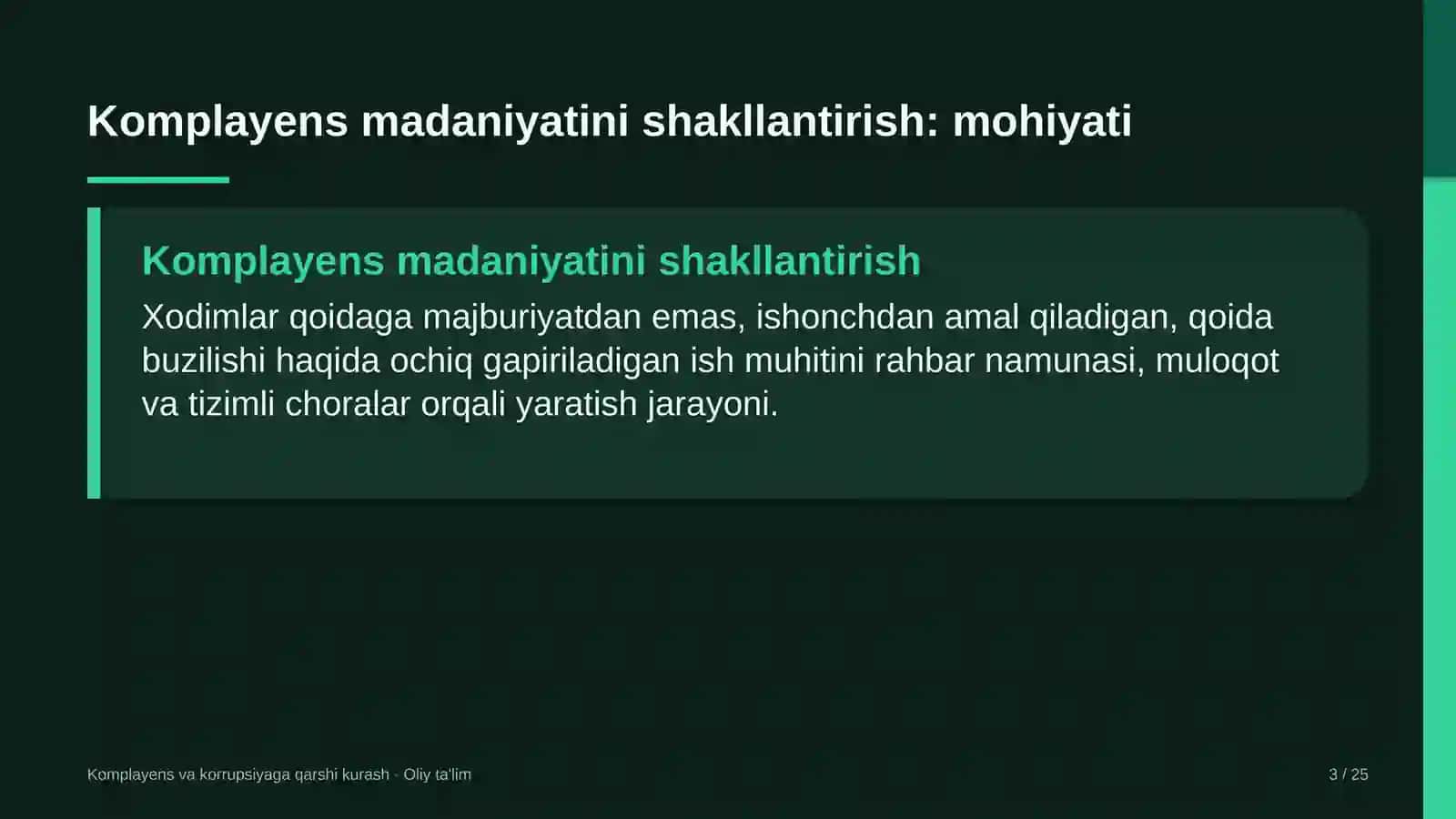 Avtomobil bozorlarida komplayens madaniyatini shakllantirish 3