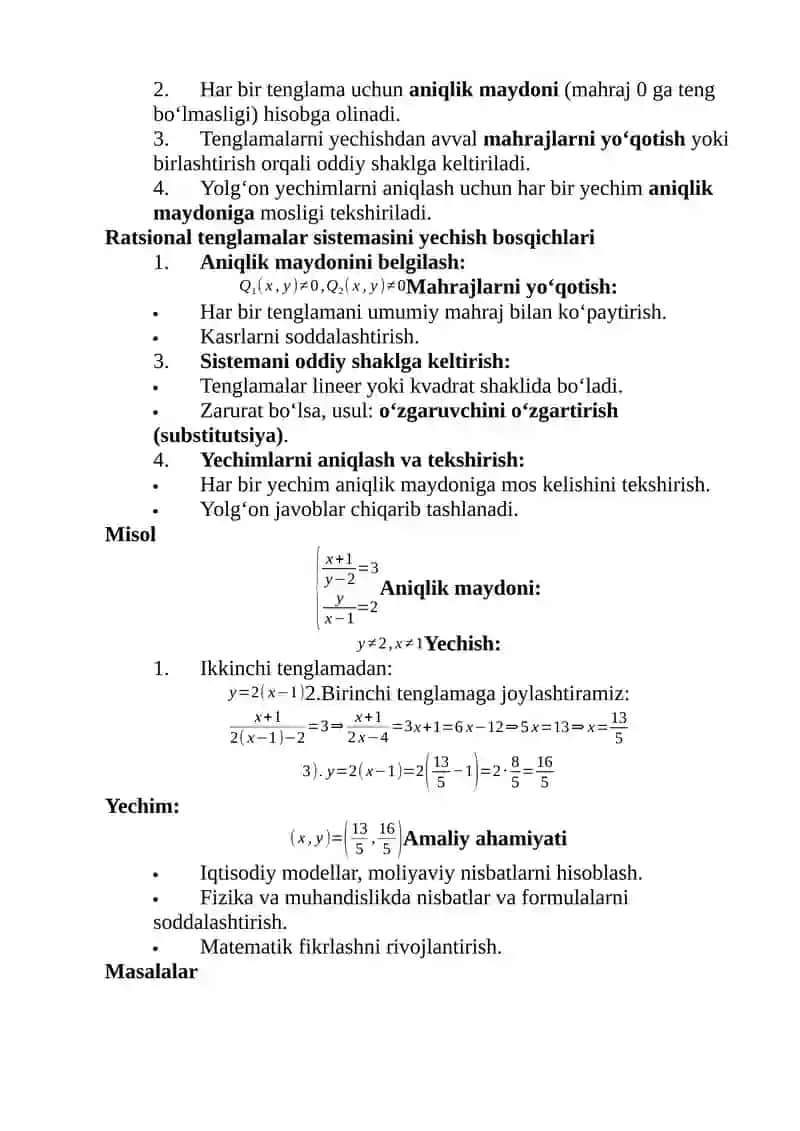 Ratsional tenglamalar 3