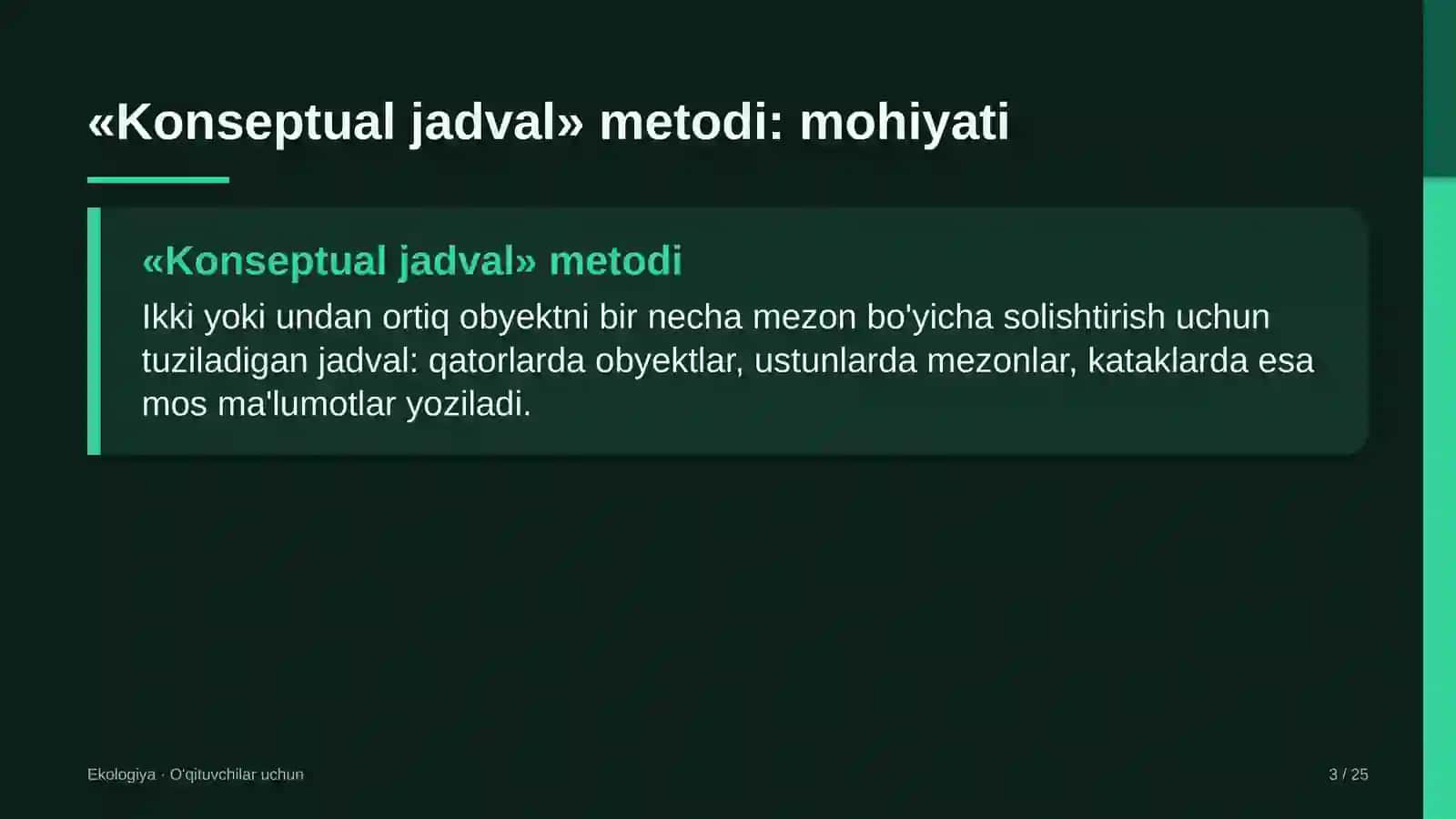 ekologiya darslarida konseptual jadval metodidan foydalanish 4362 3