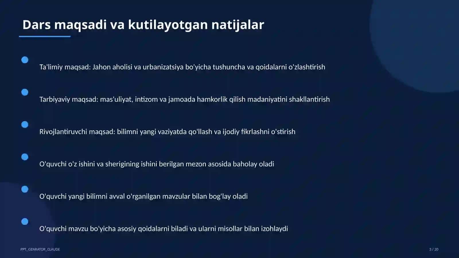 Jahon aholisi va urbanizatsiya (10-sinf) 3