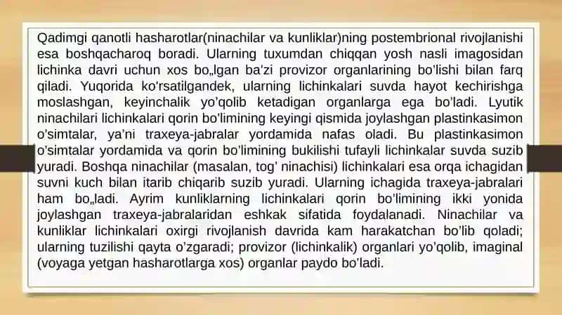 Hasharotlarning chala va to’liq o’zgarishlari 3