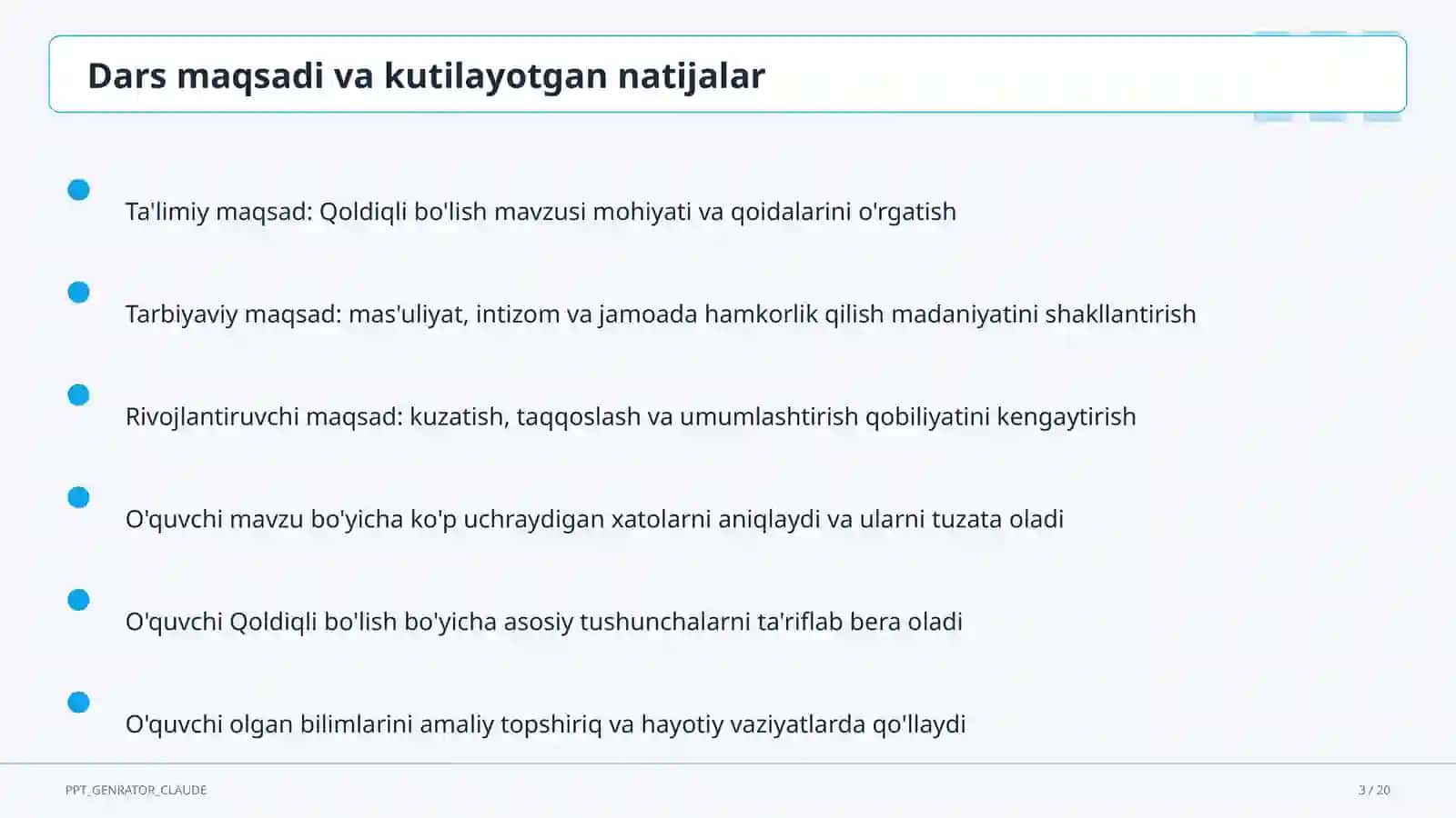 Qoldiqli bo'lish (3-sinf) 3