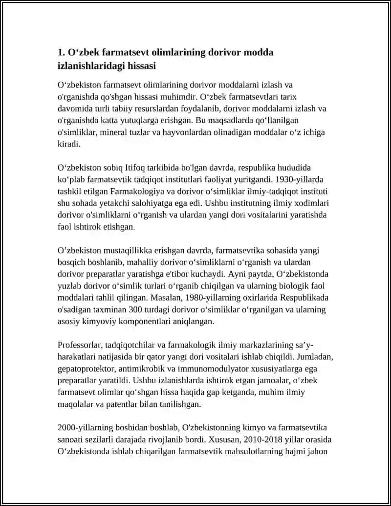 UZBEK FARMATSEVT OLIMLARINING SOHA RIVOJLANISHIGA QO‘SHGAN HISSASI 3