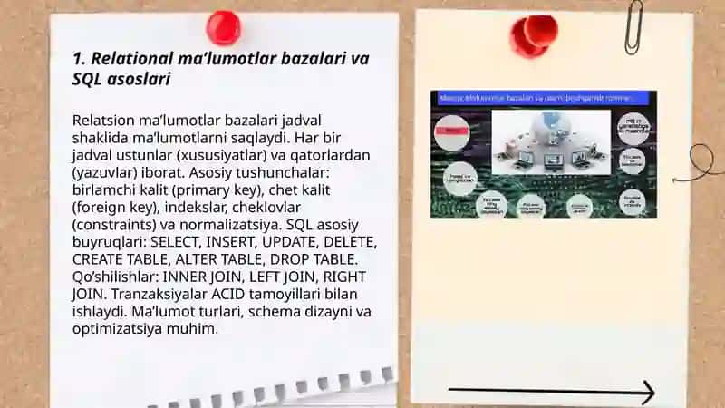 Ma’lumotlar bazalari va katta hajmli ma’lumotlar (Big Data) bilan ishlashning amaliy asoslari 3