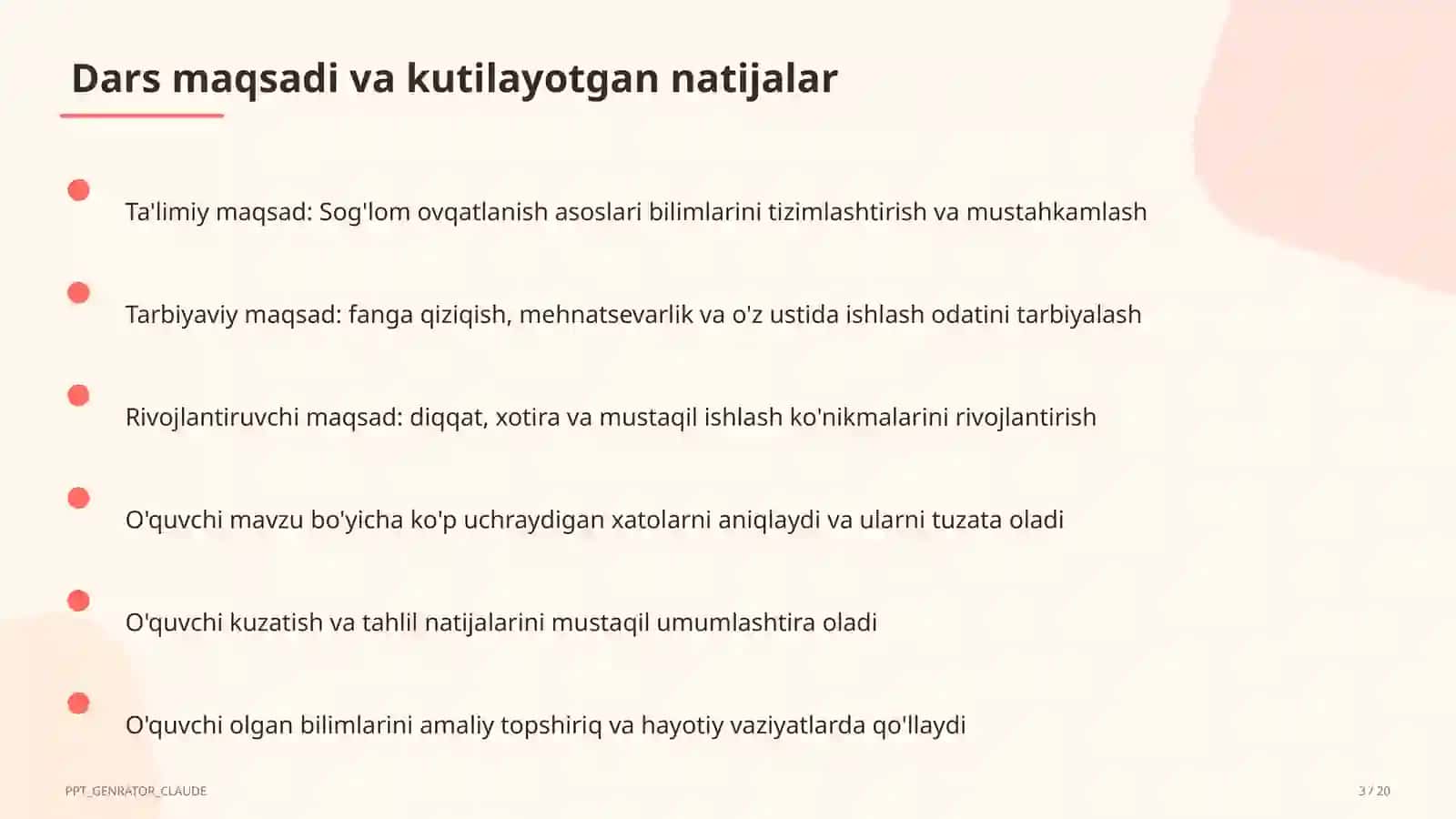 Sog'lom ovqatlanish asoslari (3-sinf) 3