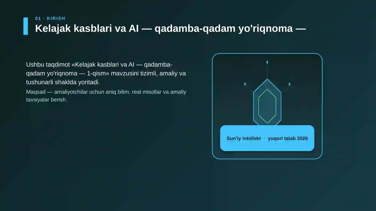 Kelajak kasblari va AI — qadamba-qadam yo'riqnoma — 1-qism 3