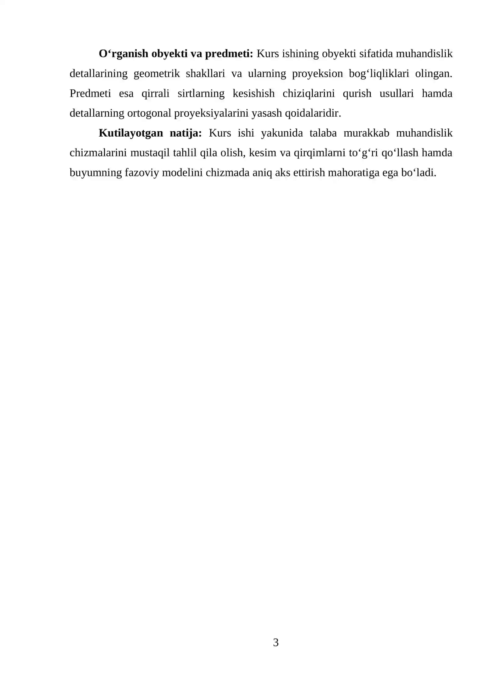 I Bob. Chizma geometriya va muhandislik grafikasining nazariy asoslari 3