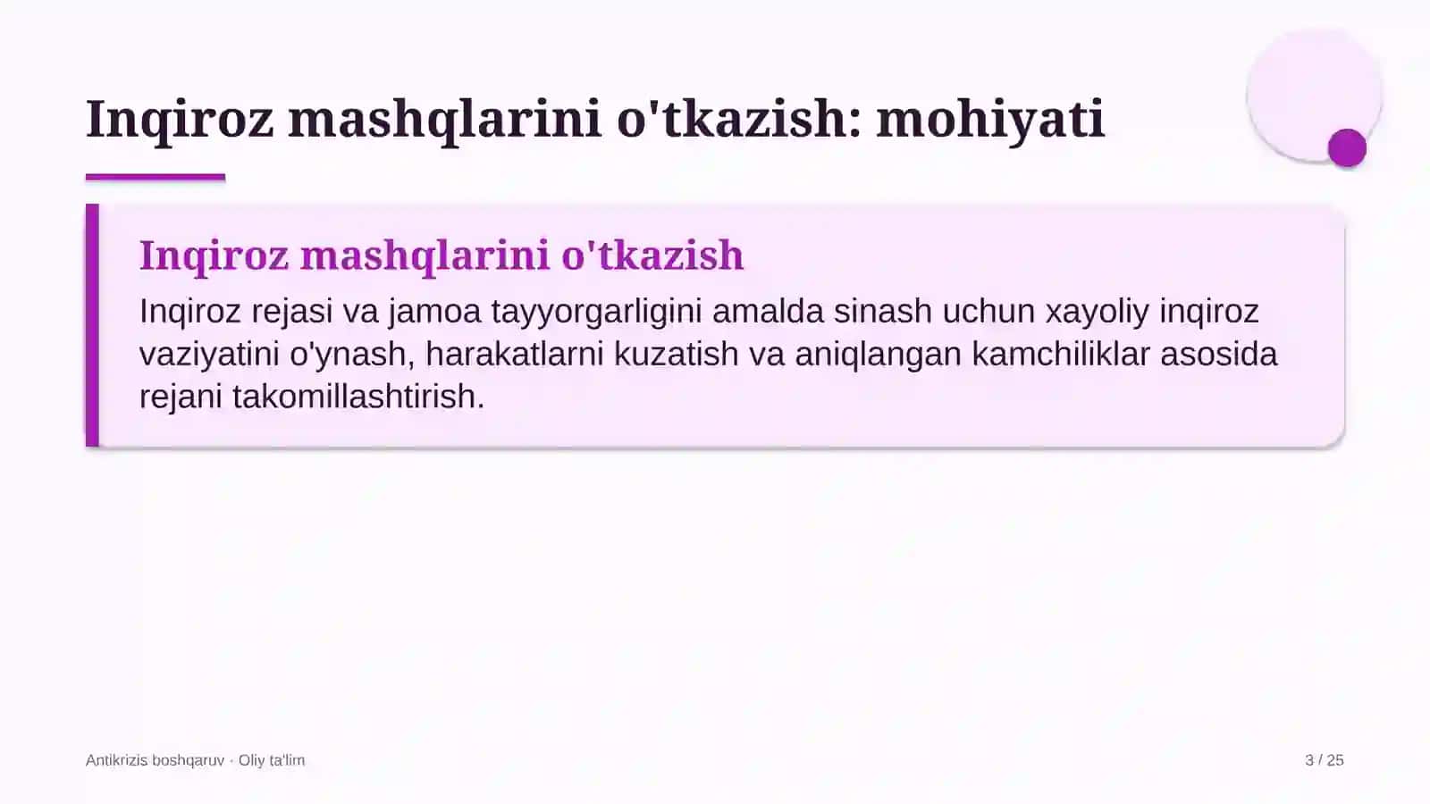 Animatsiya studiyalarida inqiroz mashqlarini o'tkazish 3