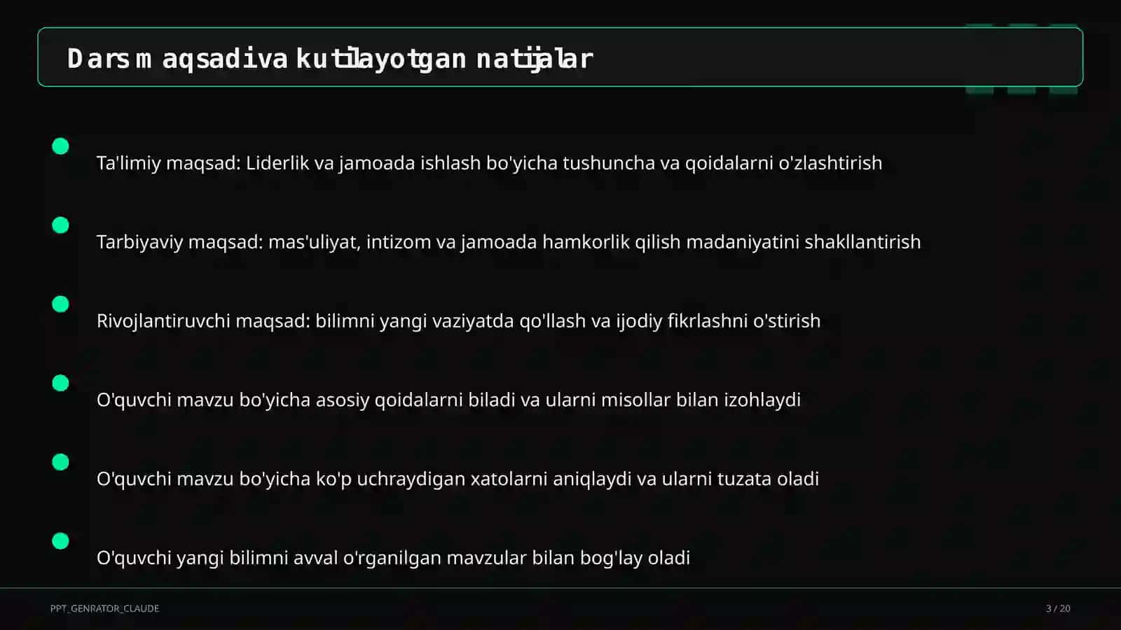 Liderlik va jamoada ishlash (11-sinf) 3