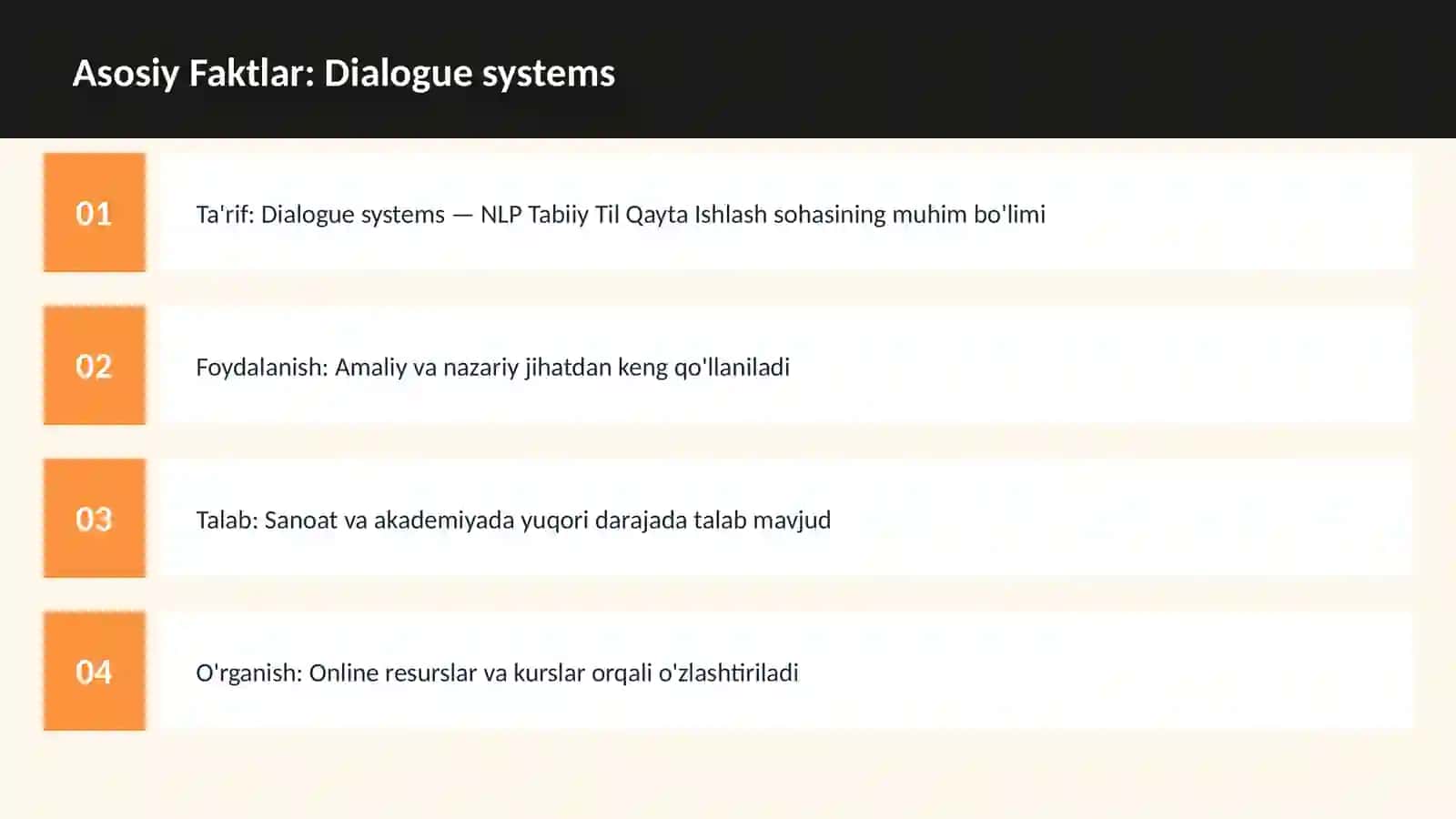 Dialogue systems 3