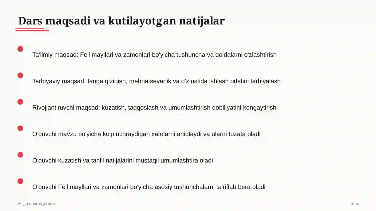 Fe'l mayllari va zamonlari (7-sinf) 3