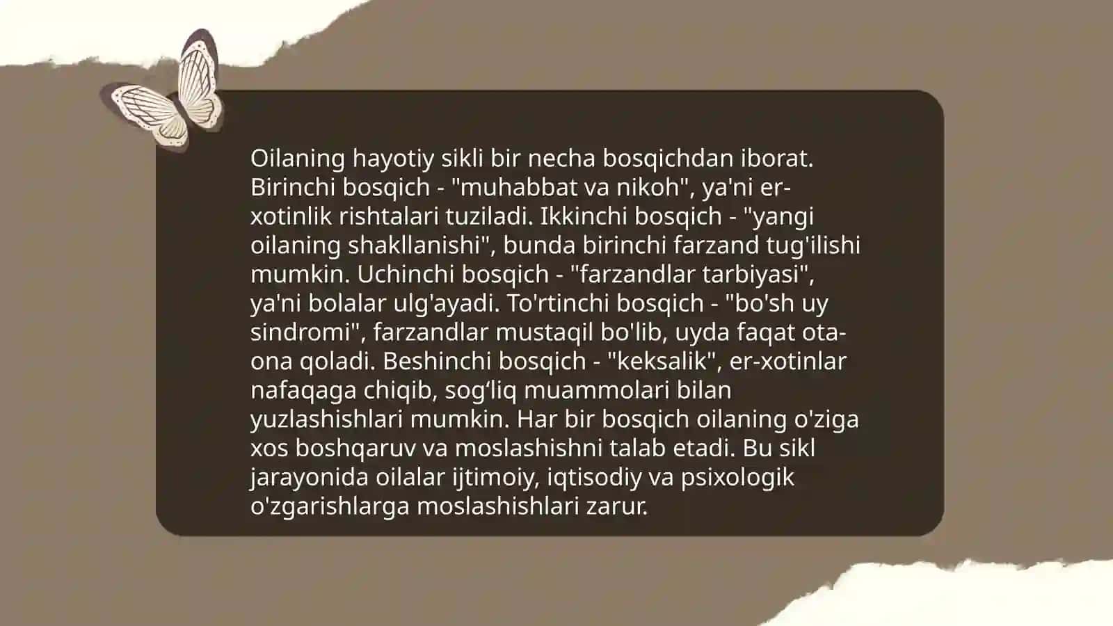 Oilaning hayotiy sikli 3