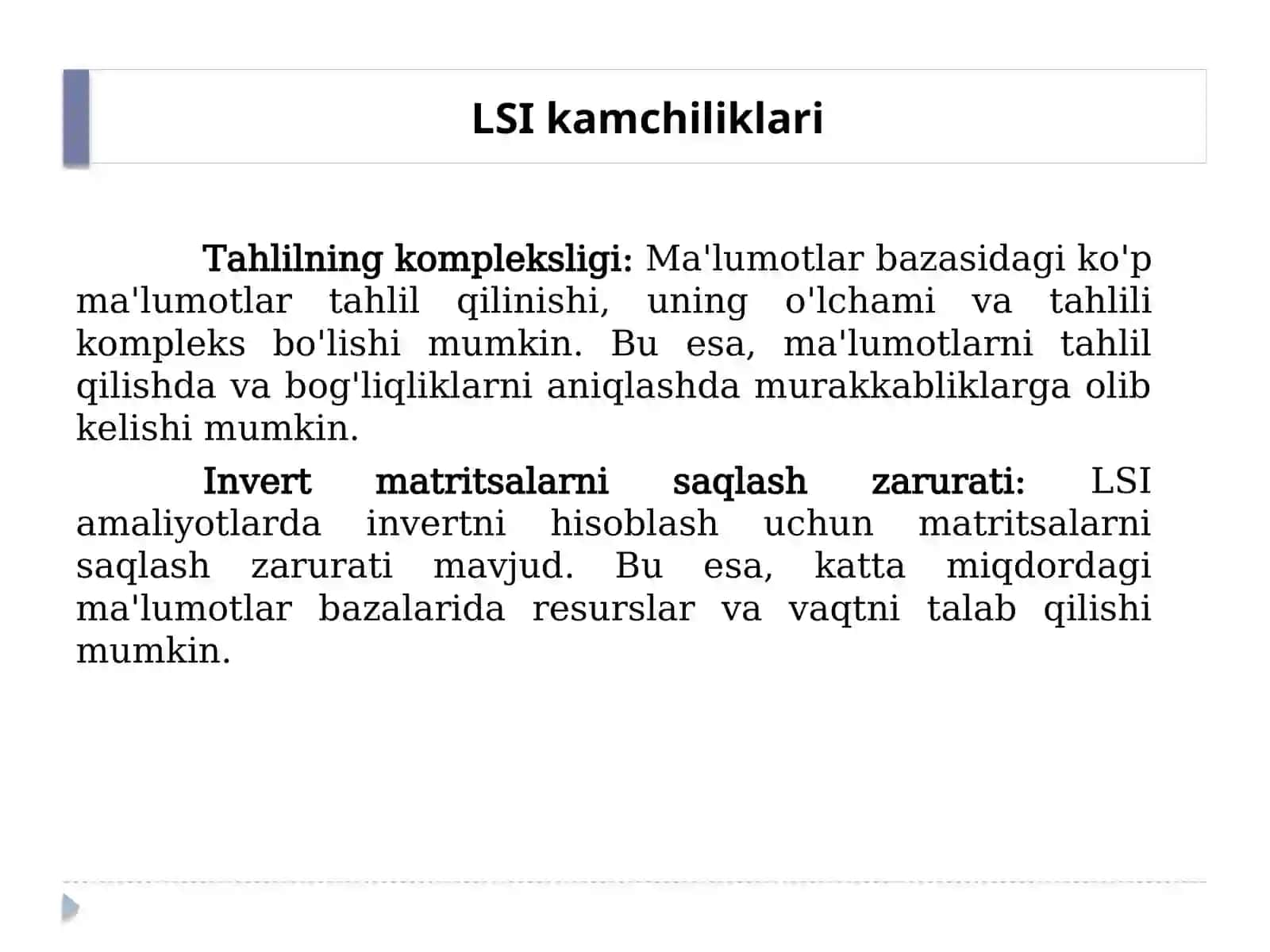 Yashirin semantik indekslash (LSI) 3