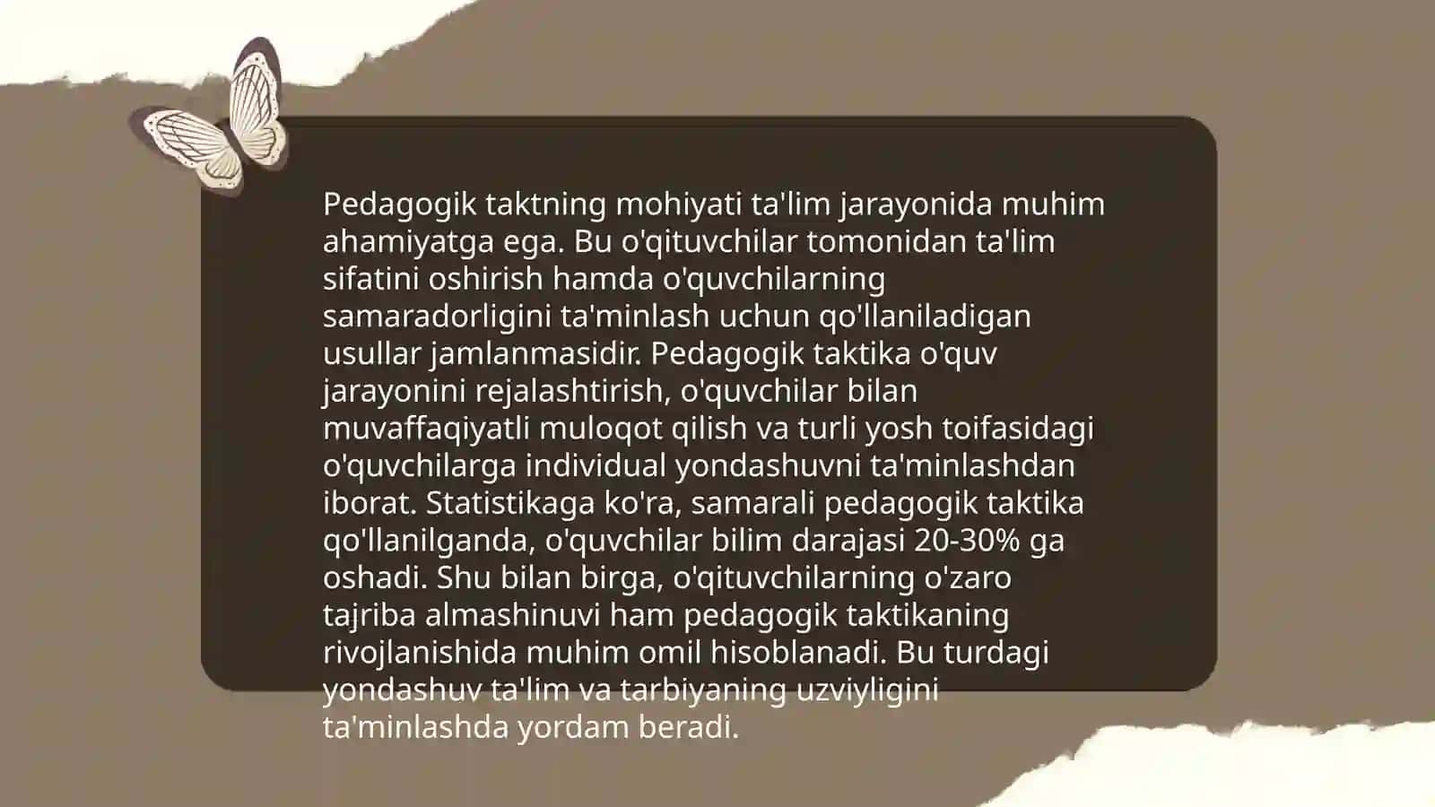 Pedagogik taktni qo‘llash shartlari 3
