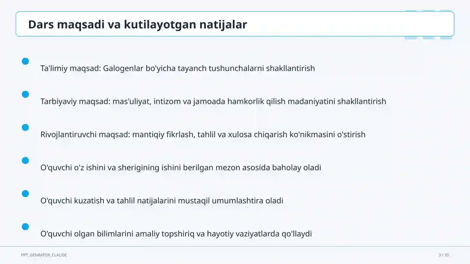 Galogenlar (9-sinf) 3