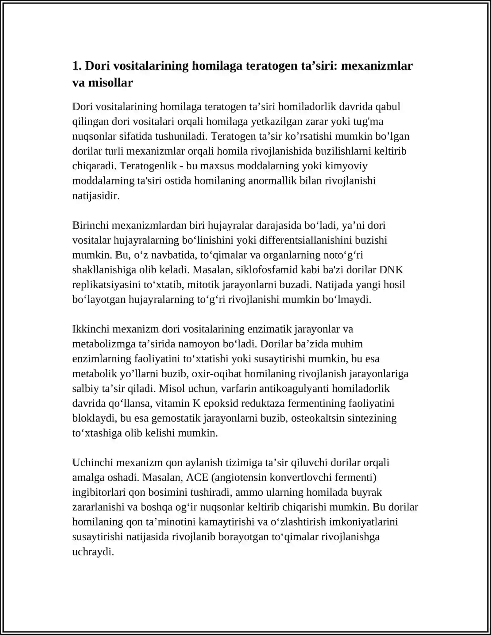 Dori Vositalarining Homilaga Ta’siri 3