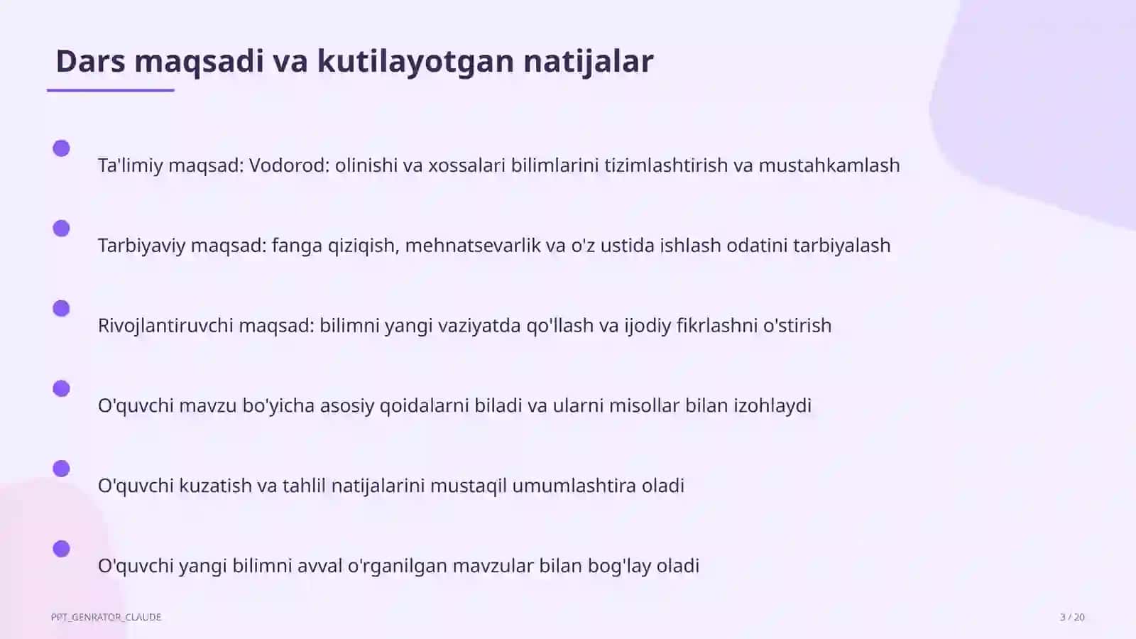 Vodorod: olinishi va xossalari (7-sinf) 3