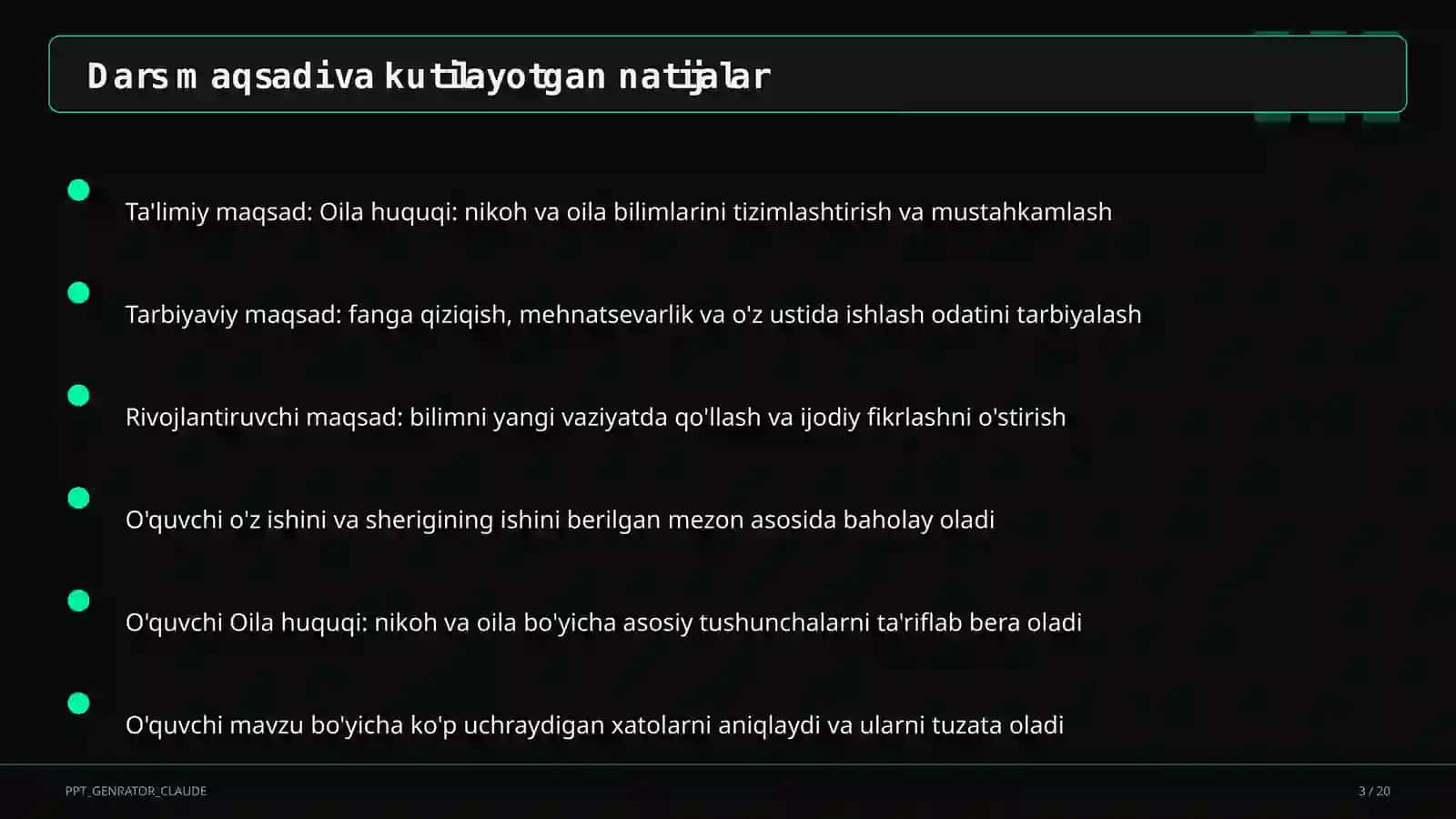 Huquq va iqtisodiyot asoslari (9–11) — o'qituvchilar uchun 3