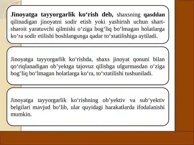 Tamom bo‘lmagan jinoyatlar. Jinoyatda ishtirokchilik 3